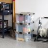 imageIRIS USA 16 Qt Storage Bins with Gasket Seal Lid 3 Pack  BPAFree Heavy Duty Moving Containers Tight Latch Weather Proof Tote WEATHERPRO  ClearChrome60 Qt  3 Pack