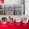 imageIRIS USA 31 Qt Storage Box with Gasket Seal Lid 3 Pack  BPAFree Made in USA  Heavy Duty Moving Containers with Tight Latch Weather Proof Tote Bin WEATHERPRO  ClearBlue16 Qt  3 Pack