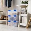imageIRIS USA 31 Qt Storage Box with Gasket Seal Lid 3 Pack  BPAFree Made in USA  Heavy Duty Moving Containers with Tight Latch Weather Proof Tote Bin WEATHERPRO  ClearBlue31 Qt  3 Pack