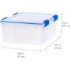 imageIRIS USA 31 Qt Storage Box with Gasket Seal Lid 3 Pack  BPAFree Made in USA  Heavy Duty Moving Containers with Tight Latch Weather Proof Tote Bin WEATHERPRO  ClearBlue31 Qt  3 Pack