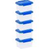 imageIRIS USA 5Pack 65qt WEATHERPRO Airtight Plastic Storage Bin with Lid and Seal and Secure Latching Buckles