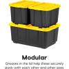 imageIRIS USA 27 Gallon Heavy Duty Truck Bed Toolbox Storage Tote Bins with Lids 2 Pack  Made in USA Tough Snap On Lockable Lid Stackable Industrial Tubs Garage Organization Reusable Box  BlackYellow
