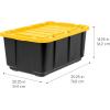 imageIRIS USA 27 Gallon Heavy Duty Truck Bed Toolbox Storage Tote Bins with Lids 2 Pack  Made in USA Tough Snap On Lockable Lid Stackable Industrial Tubs Garage Organization Reusable Box  BlackYellow