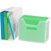 imageIRIS USA Medium Portable Desktop File Box with Open Top Side Handles Hanging File Folders Tabs ampamp Inserts Letter Size For Magazines Newspapers Mail Books Notebooks Binder Homework ClearMedium