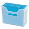 imageIRIS USA Medium Portable Desktop File Box with Open Top Side Handles Hanging File Folders Tabs ampamp Inserts Letter Size For Magazines Newspapers Mail Books Notebooks Binder Homework ClearMedium