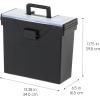 imageIRIS USA Portable File Box With Handle Slim wOrganizer Lid Plastic File Organizer Box for Letter Files Hanging Filing Folder Organizer Lockable Secure Buckle BlackBlack Slim  Single