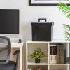 imageIRIS USA Portable File Box With Handle Slim wOrganizer Lid Plastic File Organizer Box for Letter Files Hanging Filing Folder Organizer Lockable Secure Buckle BlackBlack  4 Pack Slim