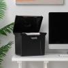 imageIRIS USA Portable File Box With Handle Slim wOrganizer Lid Plastic File Organizer Box for Letter Files Hanging Filing Folder Organizer Lockable Secure Buckle BlackBlack  4 Pack