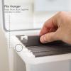 imageIRIS USA Portable File Box With Handle Slim wOrganizer Lid Plastic File Organizer Box for Letter Files Hanging Filing Folder Organizer Lockable Secure Buckle BlackAirtight  Pearl  Single