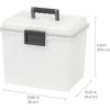 imageIRIS USA Portable File Box With Handle Slim wOrganizer Lid Plastic File Organizer Box for Letter Files Hanging Filing Folder Organizer Lockable Secure Buckle BlackAirtight  Pearl  Single