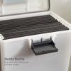 imageIRIS USA Portable File Box With Handle Slim wOrganizer Lid Plastic File Organizer Box for Letter Files Hanging Filing Folder Organizer Lockable Secure Buckle BlackAirtight  Pearl  Single