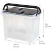imageIRIS USA Portable File Box With Handle Slim wOrganizer Lid Plastic File Organizer Box for Letter Files Hanging Filing Folder Organizer Lockable Secure Buckle BlackClearBlack  4 Pack