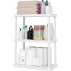 imageIRIS USA 4Shelf Light Duty Plastic Storage Shelves 200lb Capacity 48quot H x 24quot W x 12quot D Medium Modular Shelving Unit Storage Organizer for Bathroom Laundry Garage ampamp Home Storage Rack  White3Tier