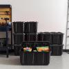 imageIRIS USA 12 Gallon 4 Pack  27 Gallon 4 Pack Heavy Duty Storage Bins with Lids Snap On Lid Stackable Industrial Totes Rugged Tubs Garage Organization Reusable  Total 8 Units  Black