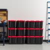 imageIRIS USA 12 Gallon 4 Pack  27 Gallon 4Pack Heavy Duty Storage Bins with Lids Snap On Lid Stackable Industrial Totes Rugged Tubs Garage Organization Reusable  Total 8 Units  BlackRed
