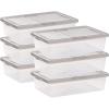 imageIRIS USA Plastic Storage Bin Tote Organizing Container with Latching Lid Stackable and Nestable 28 Qt  6 Pack