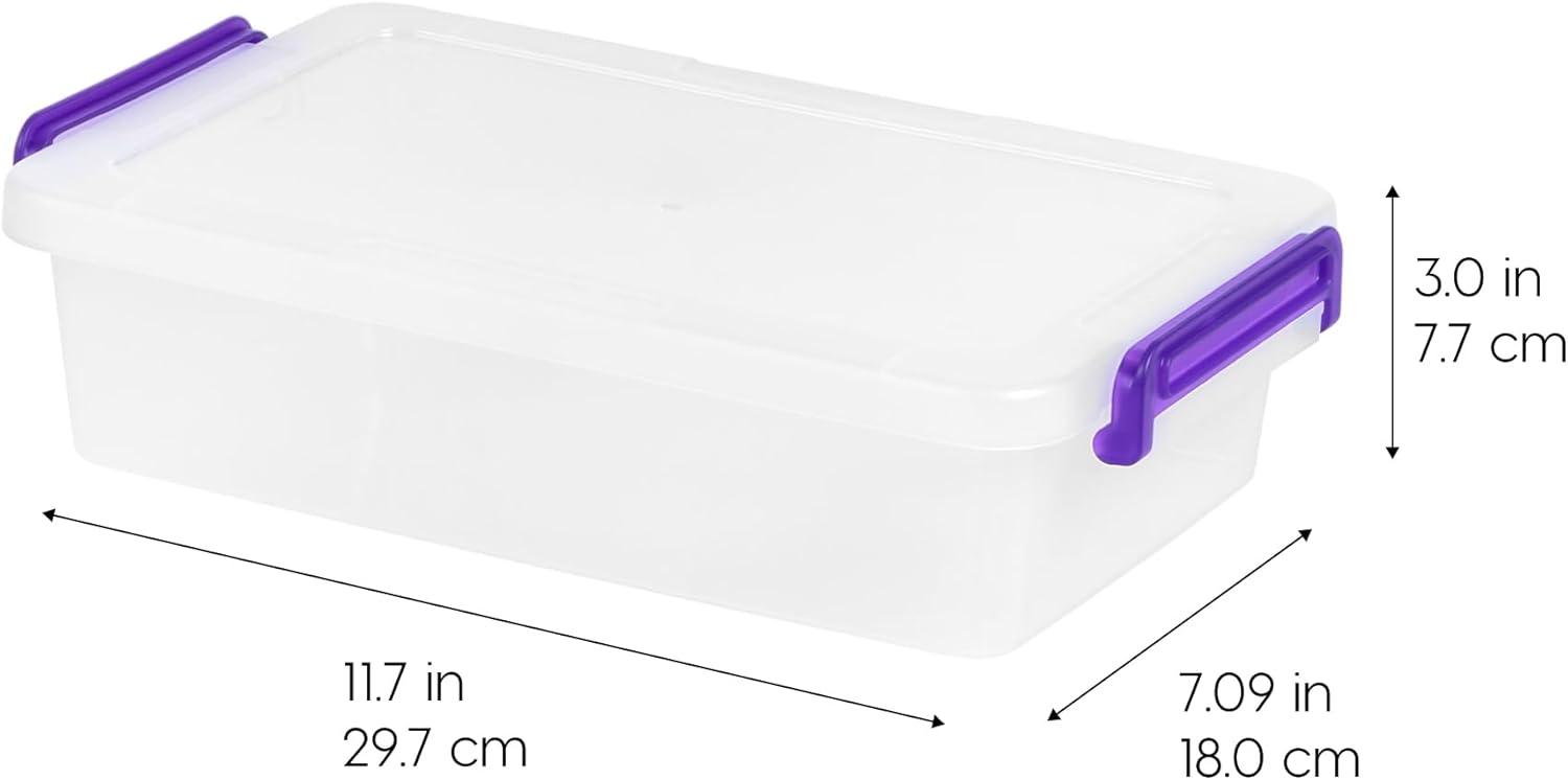 imageIRIS USA 1 Qt Plastic Storage Bins with Lids 2 Pack Craft Storage Container Sensory Bin Organizing Containers for Home Office ampamp Art Supplies Stackable WhiteSTACK  10 PACK