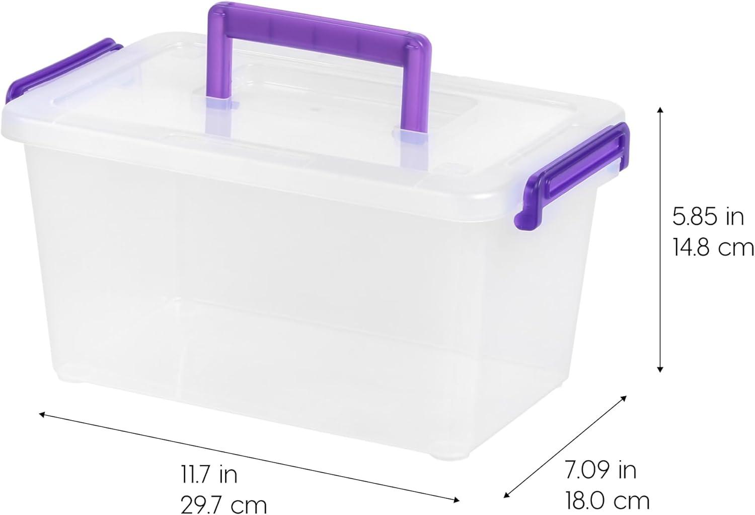 imageIRIS USA 1 Qt Plastic Storage Bins with Lids 2 Pack Craft Storage Container Sensory Bin Organizing Containers for Home Office ampamp Art Supplies Stackable WhiteSTACK  CARRY  6 PACK