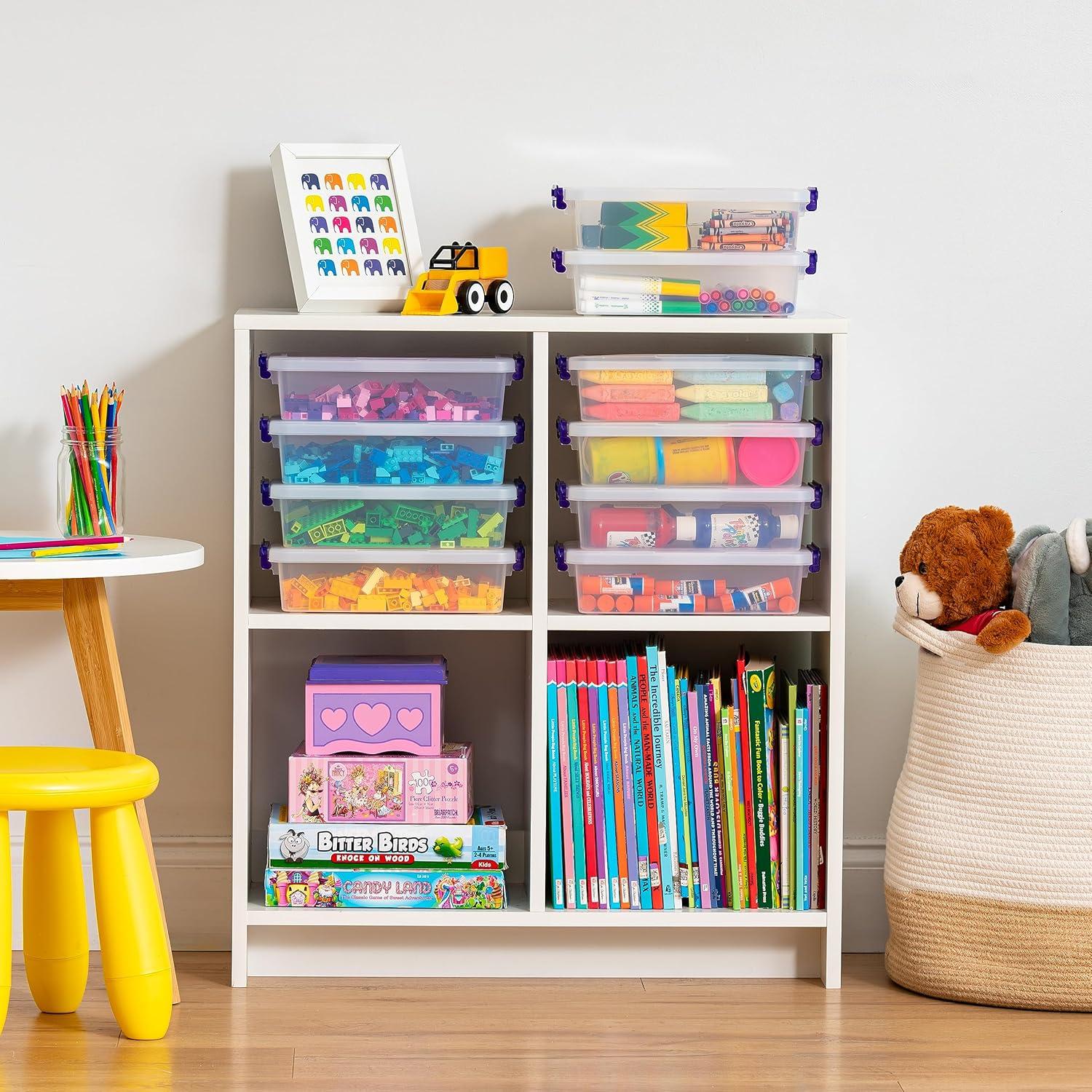 imageIRIS USA 1 Qt Plastic Storage Bins with Lids 2 Pack Craft Storage Container Sensory Bin Organizing Containers for Home Office ampamp Art Supplies Stackable WhiteSTACK  10 PACK