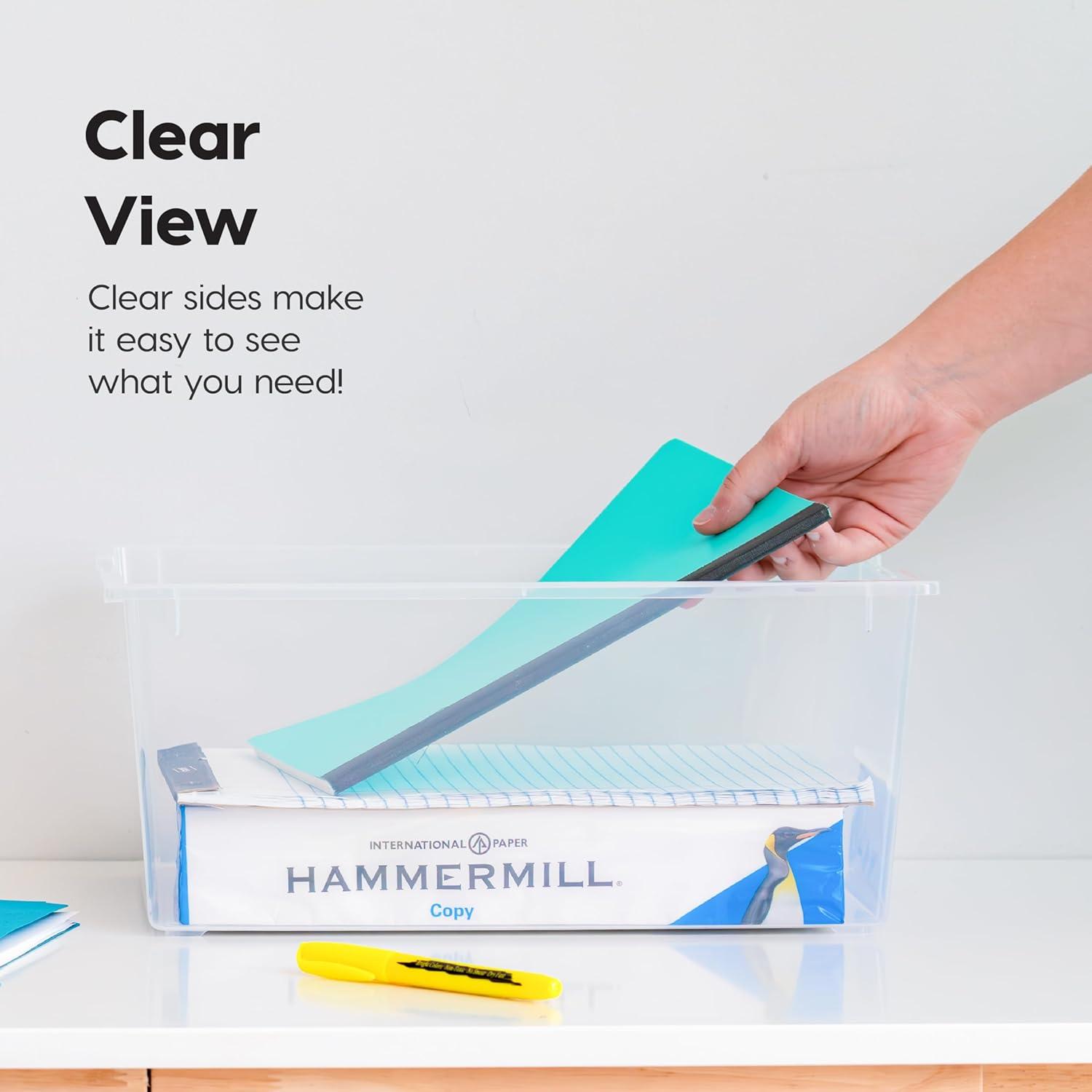 imageIRIS USA 6 Qt Plastic Storage Bins Containers with Lids 3 Pack Small Sensory Bin Craft Storage Craft Organizers ampamp Storage Organizing Container for Home Office ampamp Art Supplies Stackable Clear6 Qt  3 Pack