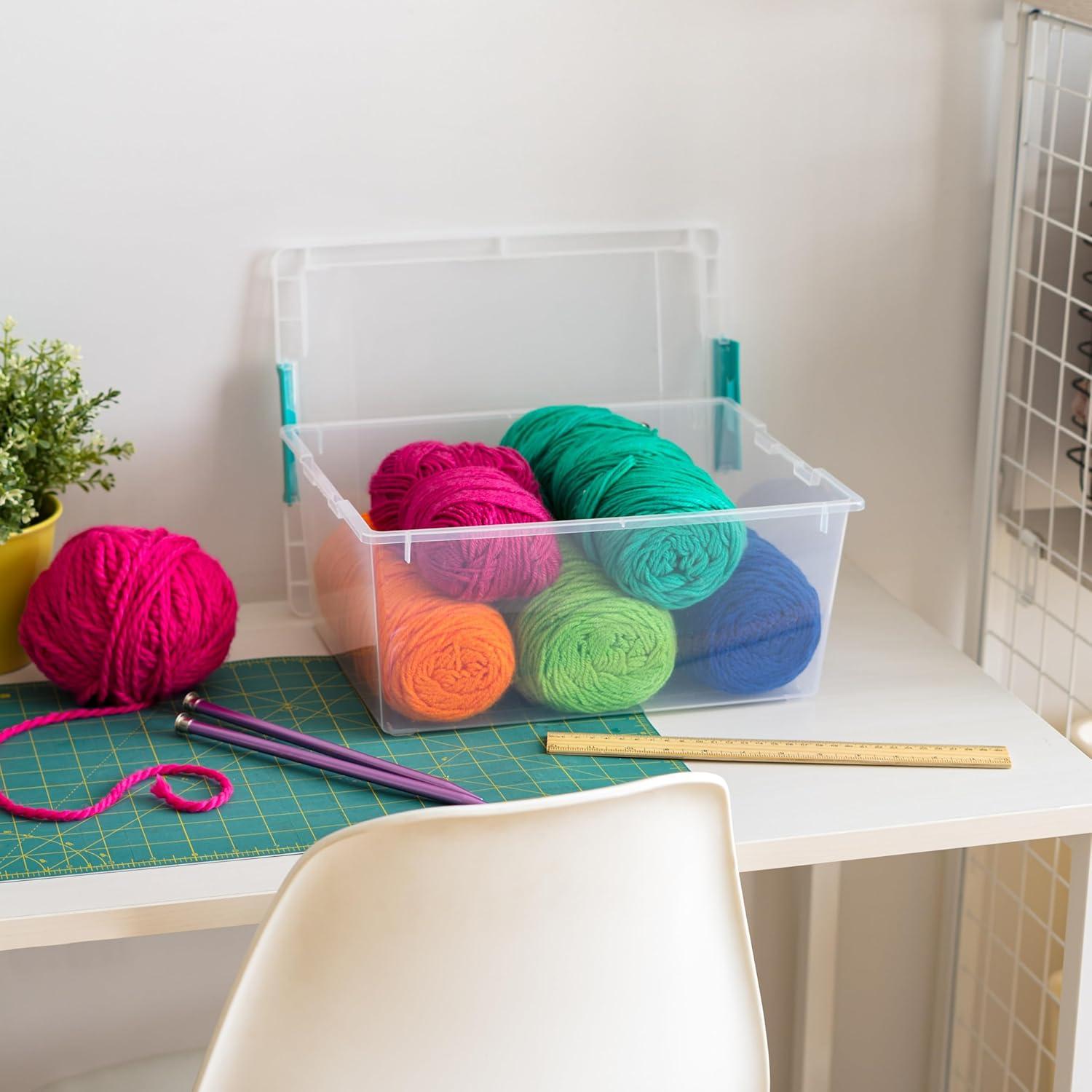 imageIRIS USA 6Pack Storage Bins with Lids 6 Quart  Crystal Clear Shoe Boxes Stackable Containers Organize Shoes Closet Shelves Teacher Tools Classroom Organization Game  BPAFree Plastic12 Qt  4 Pack