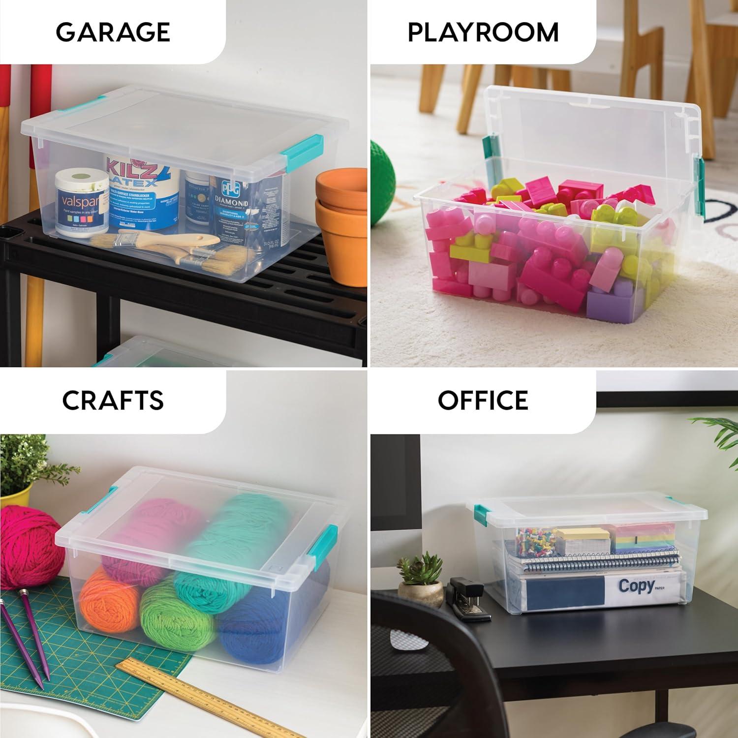 imageIRIS USA 6Pack Storage Bins with Lids 6 Quart  Crystal Clear Shoe Boxes Stackable Containers Organize Shoes Closet Shelves Teacher Tools Classroom Organization Game  BPAFree Plastic12 Qt  4 Pack