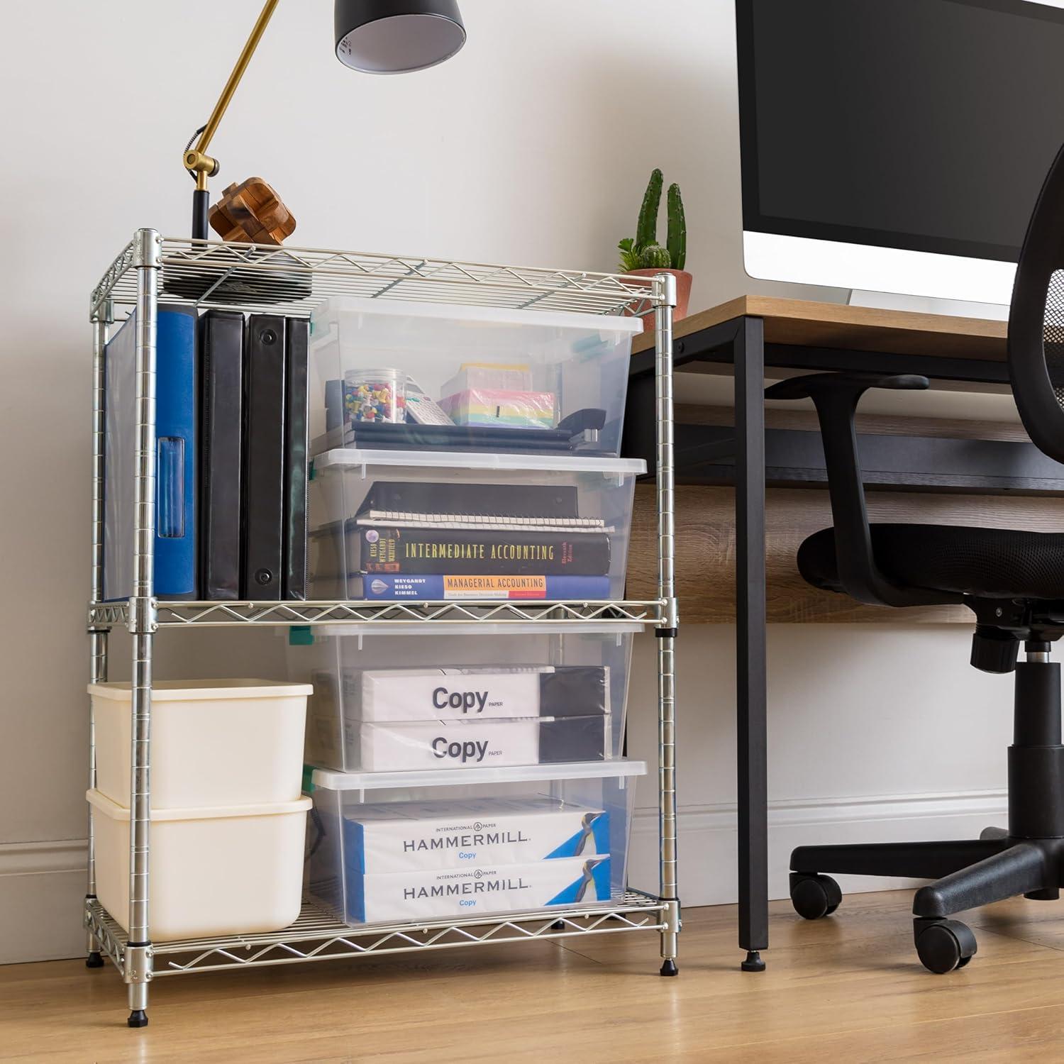 imageIRIS USA 6Pack Storage Bins with Lids 6 Quart  Crystal Clear Shoe Boxes Stackable Containers Organize Shoes Closet Shelves Teacher Tools Classroom Organization Game  BPAFree Plastic12 Qt  4 Pack