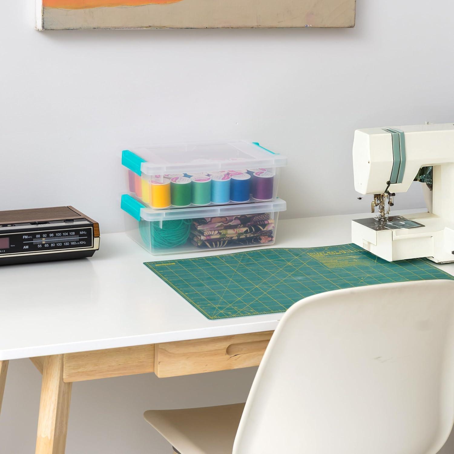 imageIRIS USA 6Pack Storage Bins with Lids 6 Quart  Crystal Clear Shoe Boxes Stackable Containers Organize Shoes Closet Shelves Teacher Tools Classroom Organization Game  BPAFree Plastic2 Qt  6 Pack