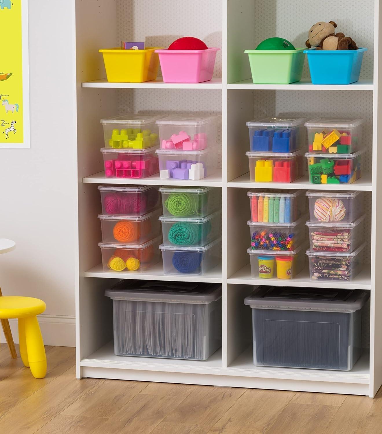 imageIRIS USA 6Pack Storage Bins with Lids 6 Quart  Crystal Clear Shoe Boxes Stackable Containers Organize Shoes Closet Shelves Teacher Tools Classroom Organization Game  BPAFree Plastic6 Qt  6 Pack