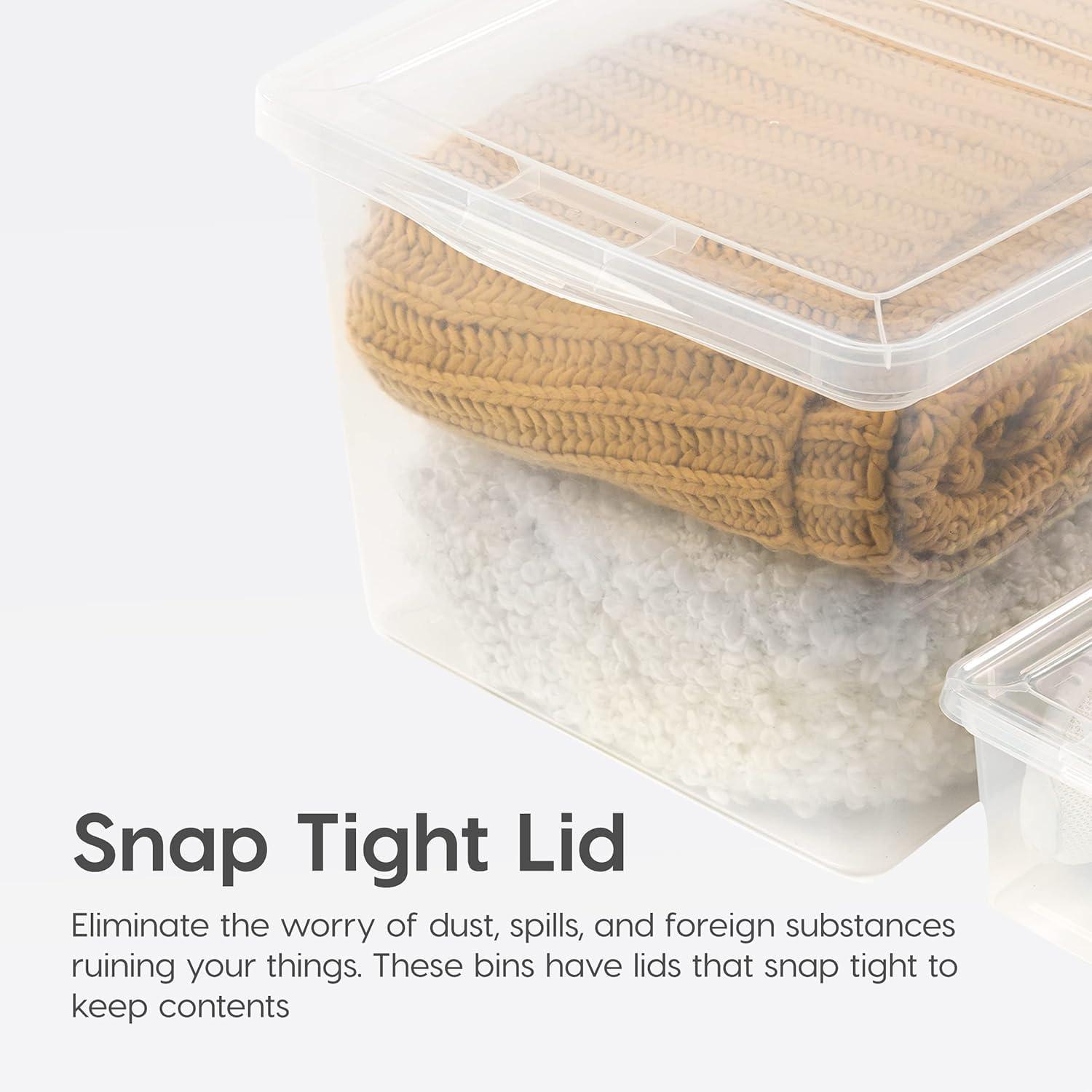 imageIRIS USA 6Pack Storage Bins with Lids 6 Quart  Crystal Clear Shoe Boxes Stackable Containers Organize Shoes Closet Shelves Teacher Tools Classroom Organization Game  BPAFree Plastic6 Qt  6 Pack