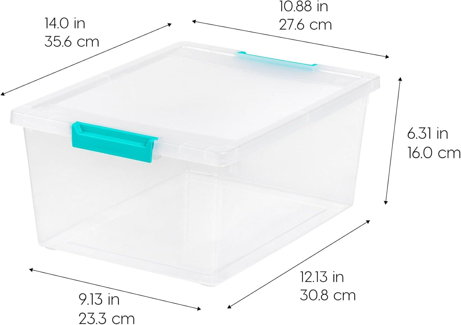 imageIRIS USA 6Pack Storage Bins with Lids 6 Quart  Crystal Clear Shoe Boxes Stackable Containers Organize Shoes Closet Shelves Teacher Tools Classroom Organization Game  BPAFree Plastic12 Qt  4 Pack