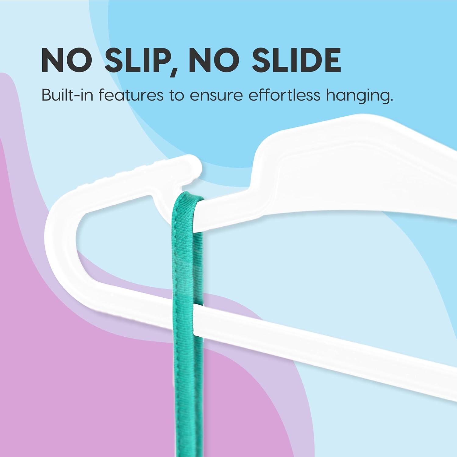 imageIRIS USA Extra Small Hangers 50 Pack 1187quot W x 675quot H Clothes Hangers with Shoulder Grooves S Shaped Design for Shirt Dress Durable Flexible Space Saving Laundry Room Closet Organizer BlackWhite