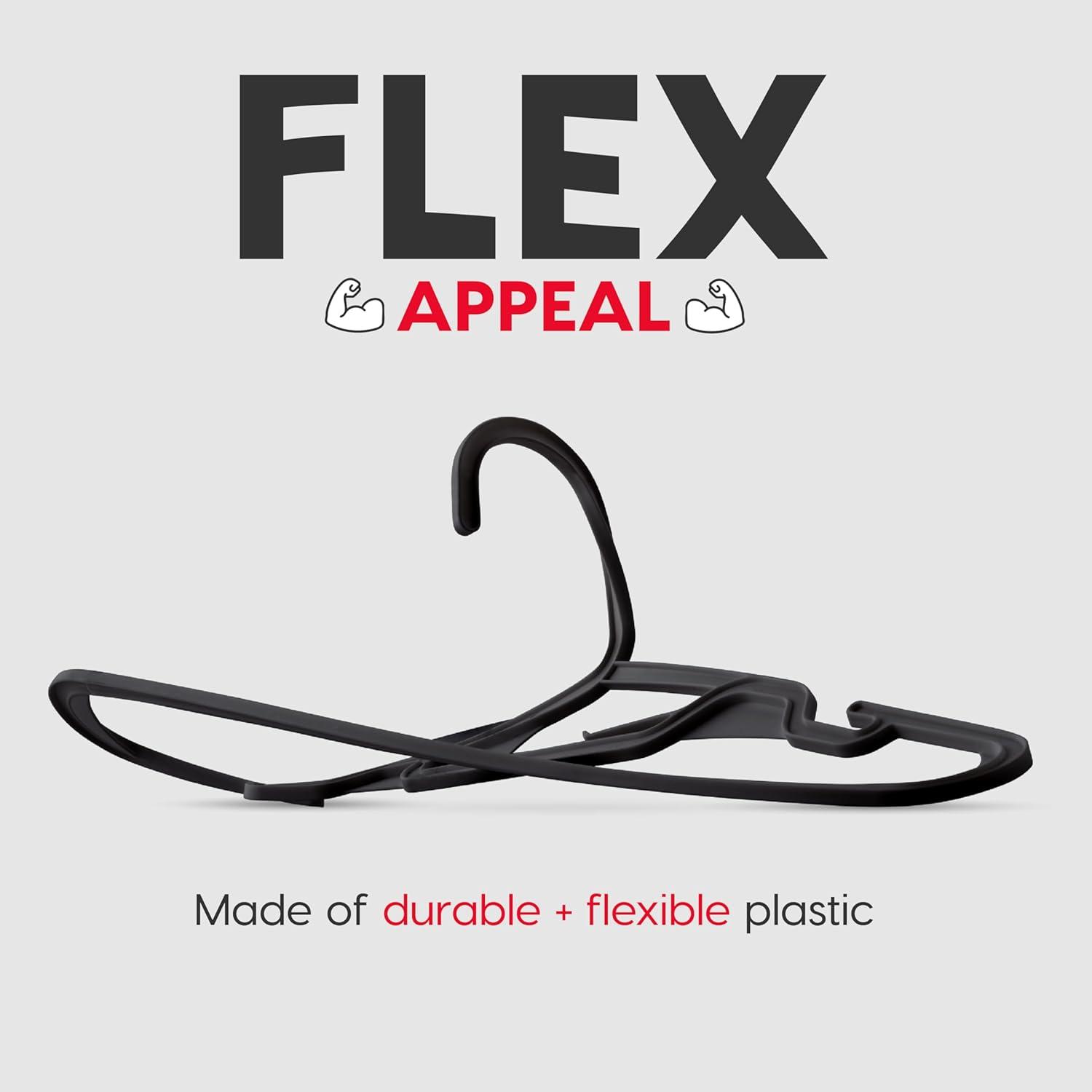 imageIRIS USA Extra Small Hangers 50 Pack 1187quot W x 675quot H Clothes Hangers with Shoulder Grooves S Shaped Design for Shirt Dress Durable Flexible Space Saving Laundry Room Closet Organizer BlackBlack