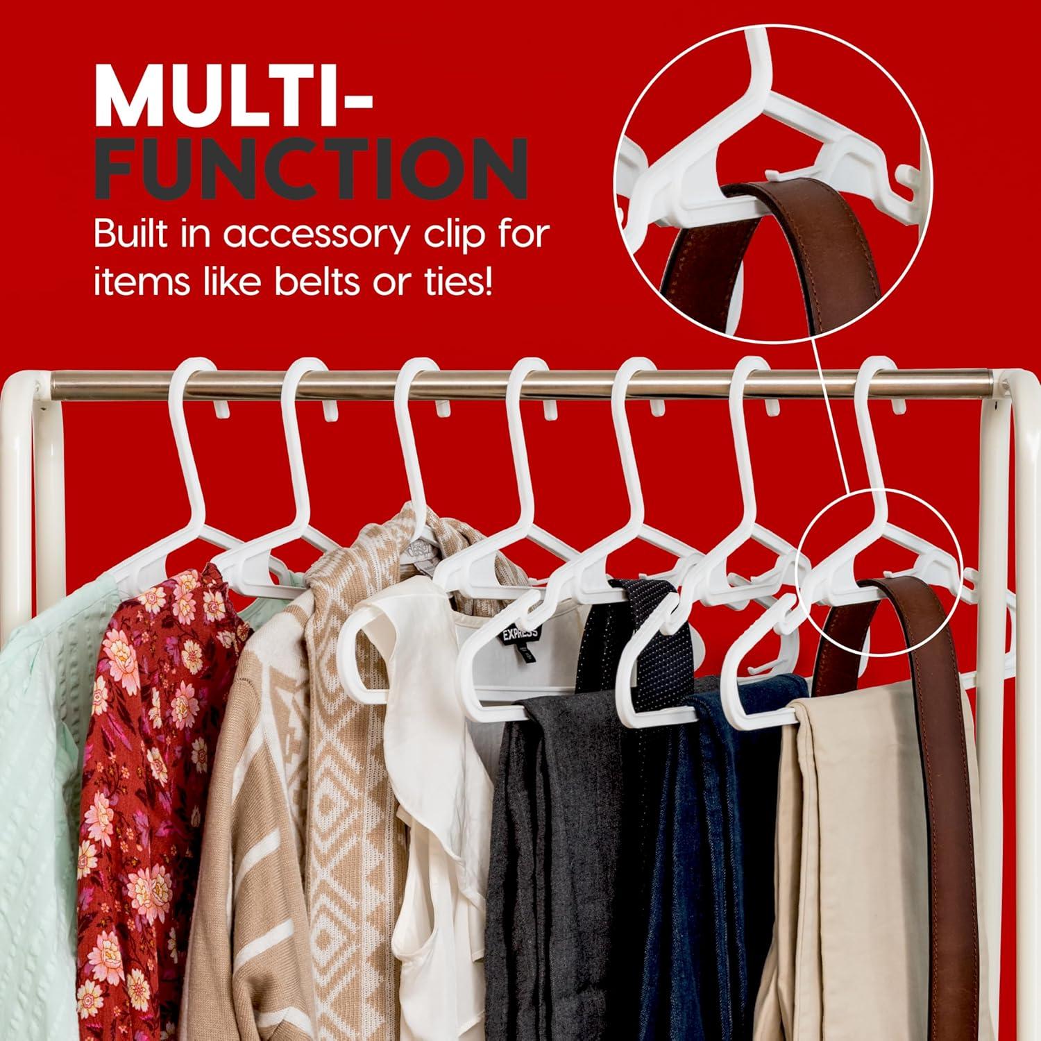 imageIRIS USA Extra Small Hangers 50 Pack 1187quot W x 675quot H Clothes Hangers with Shoulder Grooves S Shaped Design for Shirt Dress Durable Flexible Space Saving Laundry Room Closet Organizer BlackWhite