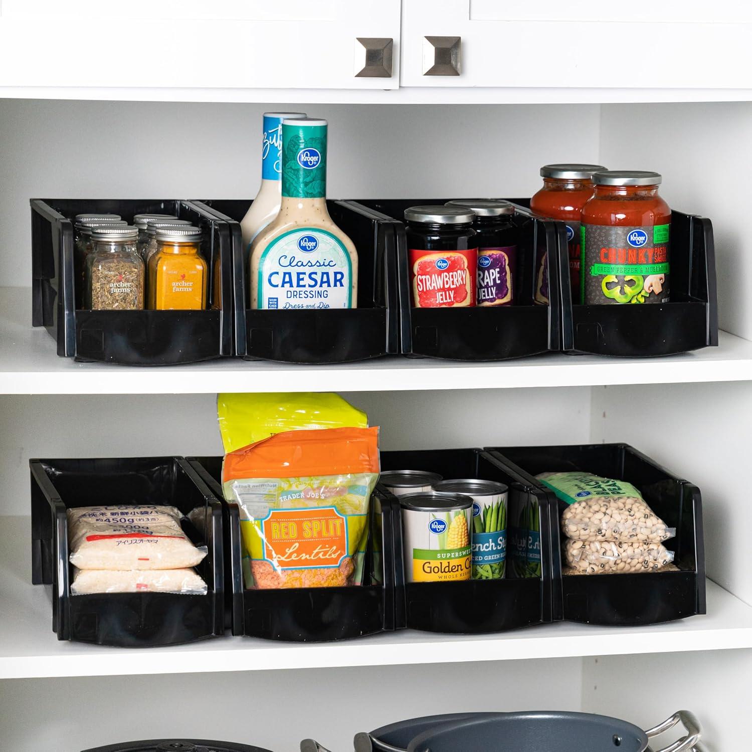 imageIRIS USA Extra Small Stackable Storage Bins 15Pack 55 x 45 x 3 inch Made in USA Plastic Open Front Shelf Bin for Organizing Parts Hardware Tools Supplies Garage Shelf Pantry  BlackMedium