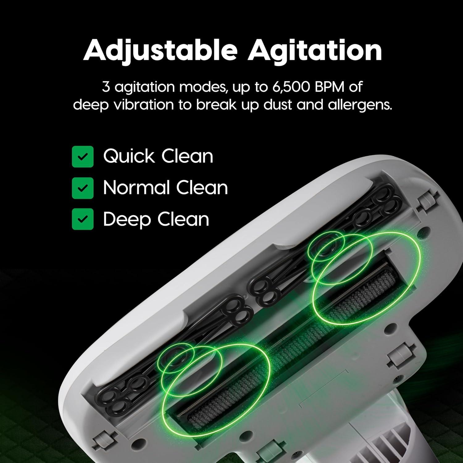 imageIRIS USA Handheld Corded Mattress Vacuum Cleaner Dust Sensor 120V Pet Hair Remover 6500 BPM Agitator Cyclonic HEPA Filter Sofas and Upholstery WhiteHandheld Mattress Vacuum