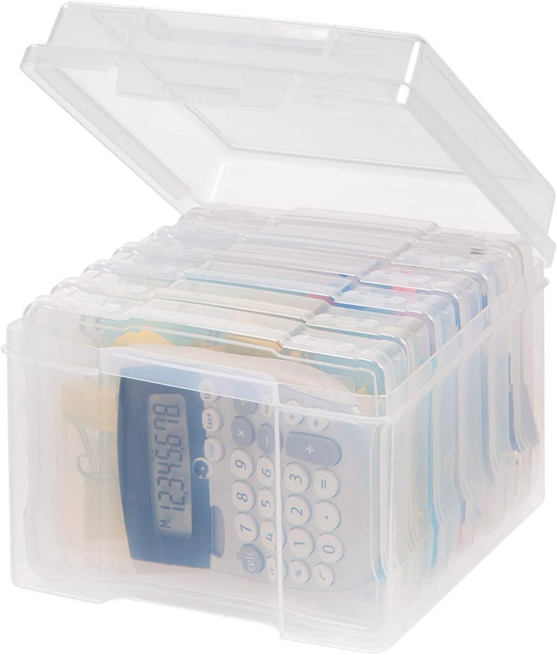 imageIRIS USA Photo Storage Case with 16 Inner 4quot x 6quot Picture Cases Opaque Picture Container with Handle for Privacy LightSensitive Organization for Scrapbooking Stationery Keepsakes Art Supplies BlackFits 5 x 7  6 Pack with Outer Case