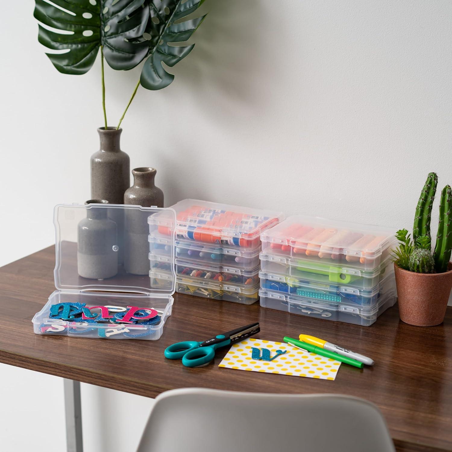 imageIRIS USA Photo Storage Case with 16 Inner 4quot x 6quot Picture Cases Opaque Picture Container with Handle for Privacy LightSensitive Organization for Scrapbooking Stationery Keepsakes Art Supplies BlackFits 5 x 7  10 Pack