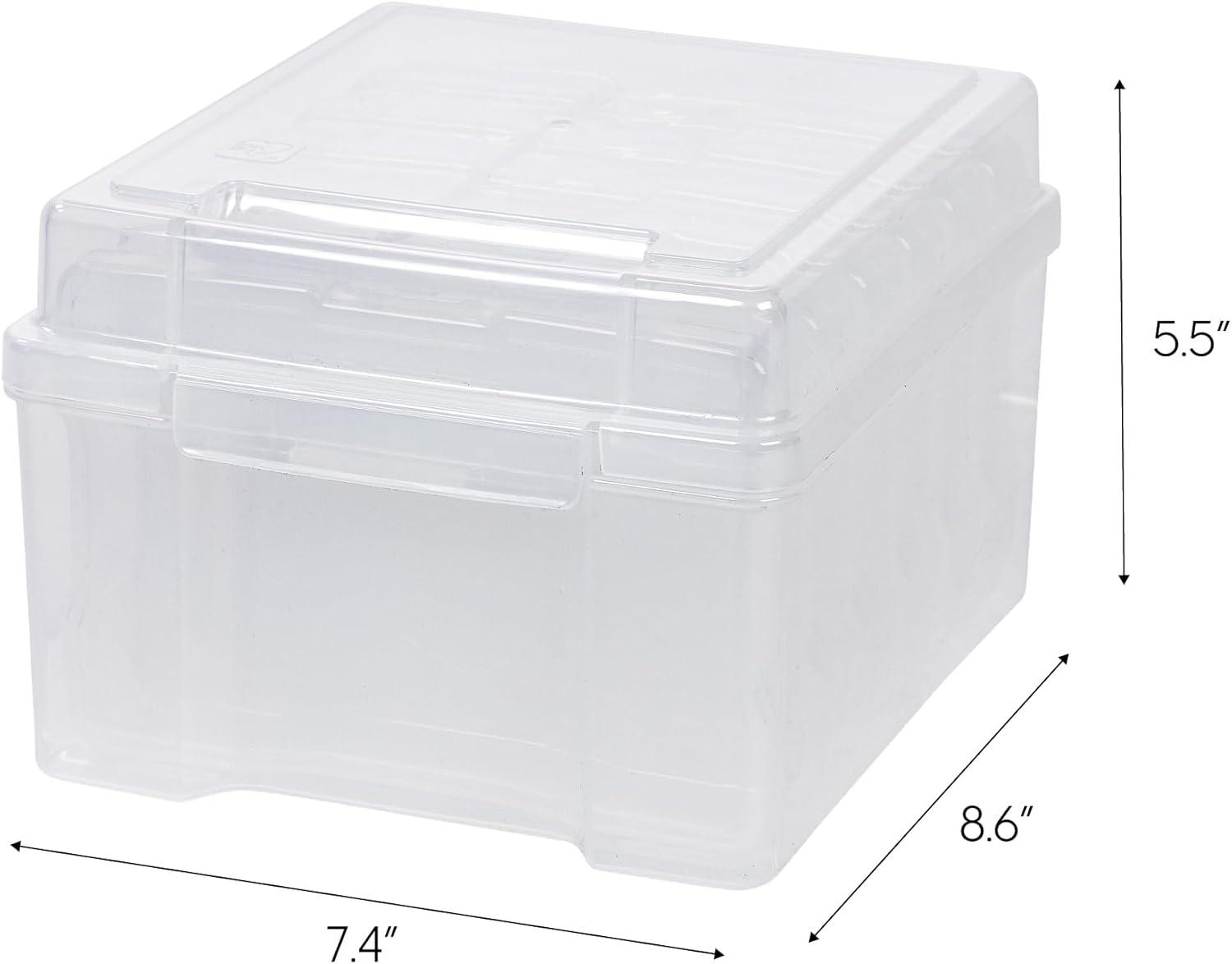 imageIRIS USA Photo Storage Case with 16 Inner 4quot x 6quot Picture Cases Opaque Picture Container with Handle for Privacy LightSensitive Organization for Scrapbooking Stationery Keepsakes Art Supplies BlackFits 5 x 7  6 Pack with Outer Case