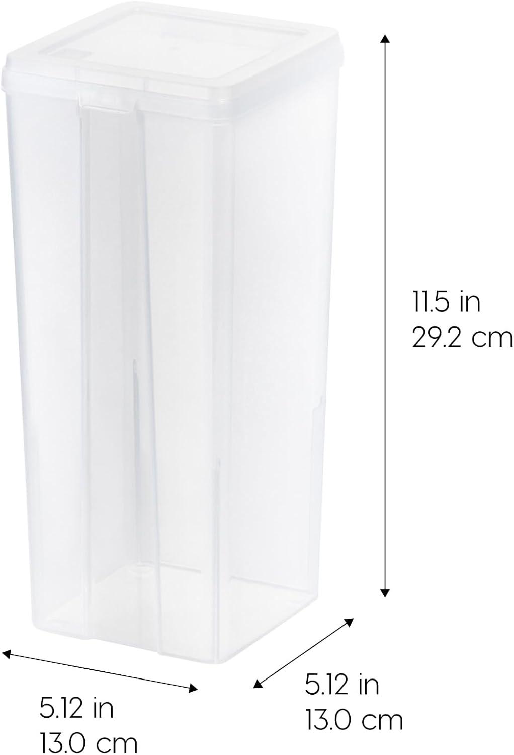 imageIRIS USA Vertical Plastic Flip Top Storage Containers Bins with Lids for Pantry Home Office Organization Large Stackable Hinged Organizer with Latches Clear 4 PackLarge  6 Pack