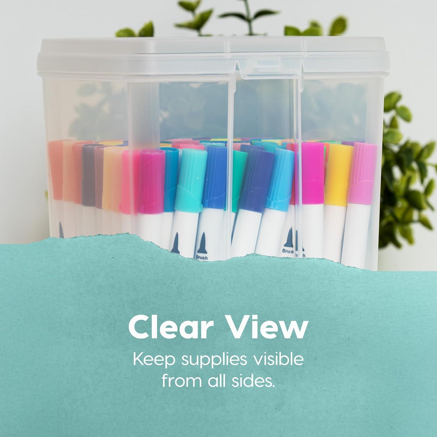 imageIRIS USA Vertical Plastic Flip Top Storage Containers Bins with Lids for Pantry Home Office Organization Large Stackable Hinged Organizer with Latches Clear 4 PackMedium  10 Pack