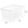 imageIRIS USA 4Pack Storage Bins with Lids 58 Quart Clear Stackable Containers Box Organize Shoes Closet Shelves Clothes Blankets Towels  BPAFree Plastic