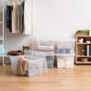 imageIRIS USA 4Pack Storage Bins with Lids 58 Quart Clear Stackable Containers Box Organize Shoes Closet Shelves Clothes Blankets Towels  BPAFree Plastic