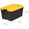 imageIRIS USA 72 Qt Stackable Plastic Storage Bins with Lids 6 Pack  BPAFree Made in USA  Garage Organizing Solution Latches Durable Nestable Containers Secure Pull Handle  BlackYellow72 Qt