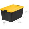 imageIRIS USA 72 Qt Stackable Plastic Storage Bins with Lids 6 Pack  BPAFree Made in USA  Garage Organizing Solution Latches Durable Nestable Containers Secure Pull Handle  BlackYellow94 Qt