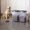 imageIRIS USA Airtight Dog Food Storage Container Up to 54 lbs Attachable Wheels For Dog Cat Bird and Other Pet Food Storage Bin Keep Fresh Translucent Body Easy Mobility 2 Pack BlackBlack