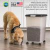 imageIRIS USA Airtight Dog Food Storage Container Up to 54 lbs Attachable Wheels For Dog Cat Bird and Other Pet Food Storage Bin Keep Fresh Translucent Body Easy Mobility 2 Pack BlackBlack