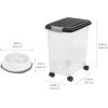 imageIRIS USA Airtight Dog Food Storage Container Up to 54 lbs Attachable Wheels For Dog Cat Bird and Other Pet Food Storage Bin Keep Fresh Translucent Body Easy Mobility 2 Pack BlackBlack