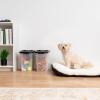 imageIRIS USA Airtight Dog Food Storage Container Up to 54 lbs Attachable Wheels For Dog Cat Bird and Other Pet Food Storage Bin Keep Fresh Translucent Body Easy Mobility 2 Pack BlackClearBlack