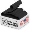 imageIRIS USA Extra Small Hangers 50 Pack 1187quot W x 675quot H Clothes Hangers with Shoulder Grooves S Shaped Design for Shirt Dress Durable Flexible Space Saving Laundry Room Closet Organizer BlackBlack